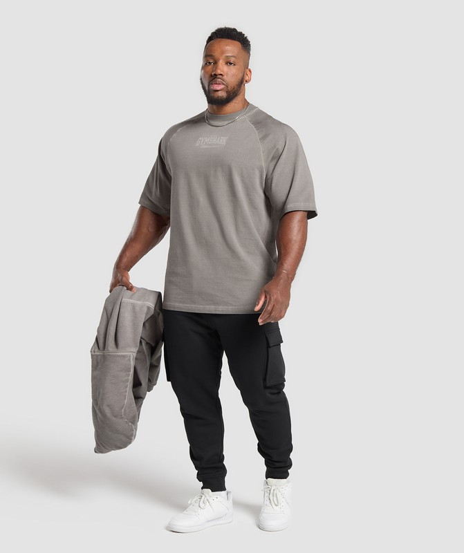 Gymshark Heavyweight T-Shirt T-Shirt Heren Metal Grijs Grijs Lichtturkoois | PUMD90852