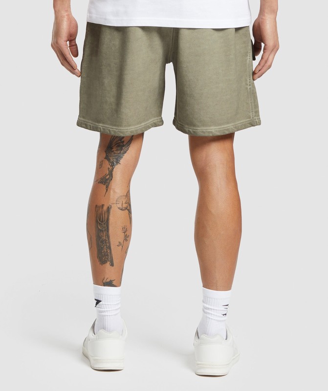 Gymshark Heavyweight Washed Cargo Shorts Korte Broek Heren Groen | WCLH50832