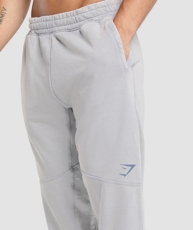 Gymshark Heritage Joggers Joggingbroek Heren Grijs Lichtturkoois | BECV71364
