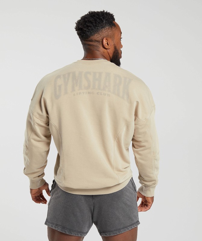 Gymshark Heritage Washed Crew Sokken Heren Beige | BGUM40315