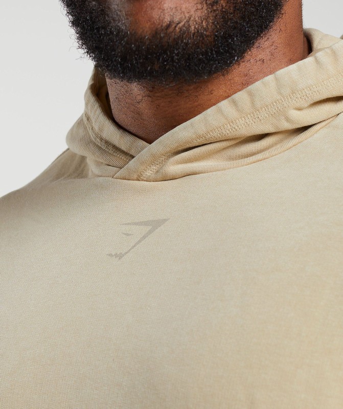 Gymshark Heritage Washed Hoodie Hoodie Heren Beige | TGYU51089