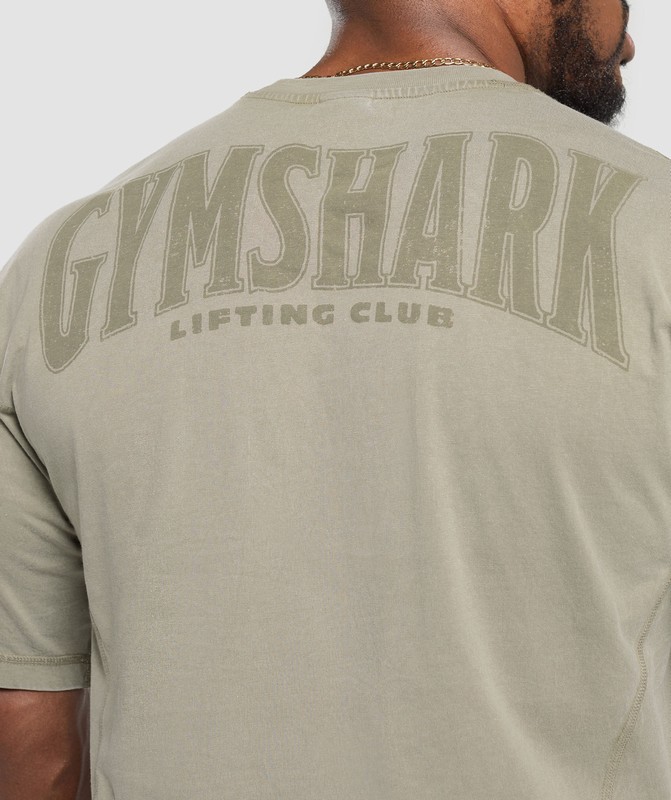 Gymshark Heritage Washed T-Shirt T-Shirt Heren Groen Lichtturkoois | UIOX83957
