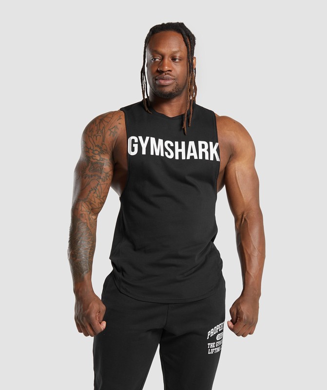 Gymshark Impact Drop Arm Tank Tanktop Heren Zwart | CNDH03158