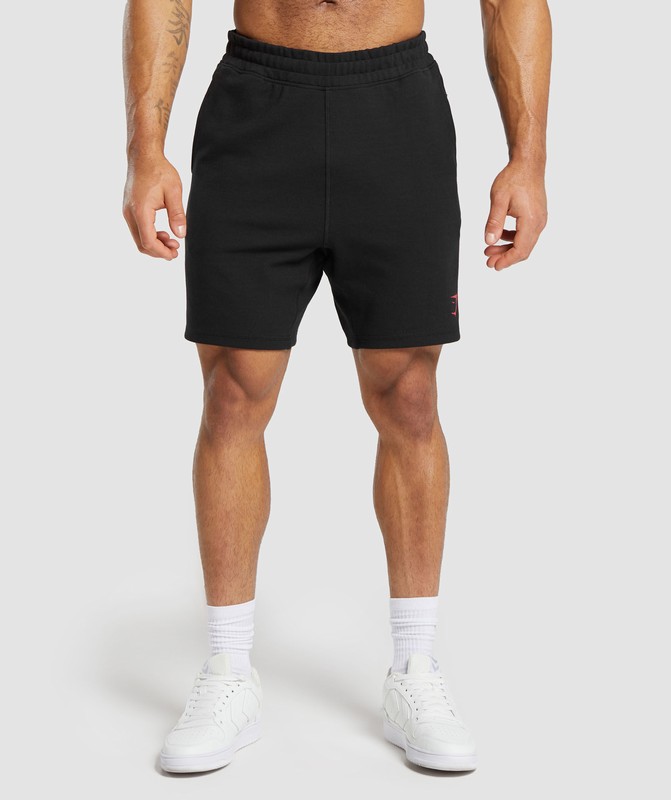 Gymshark Impact Shorts Korte Broek Heren Zwart Rood | UXVG91238