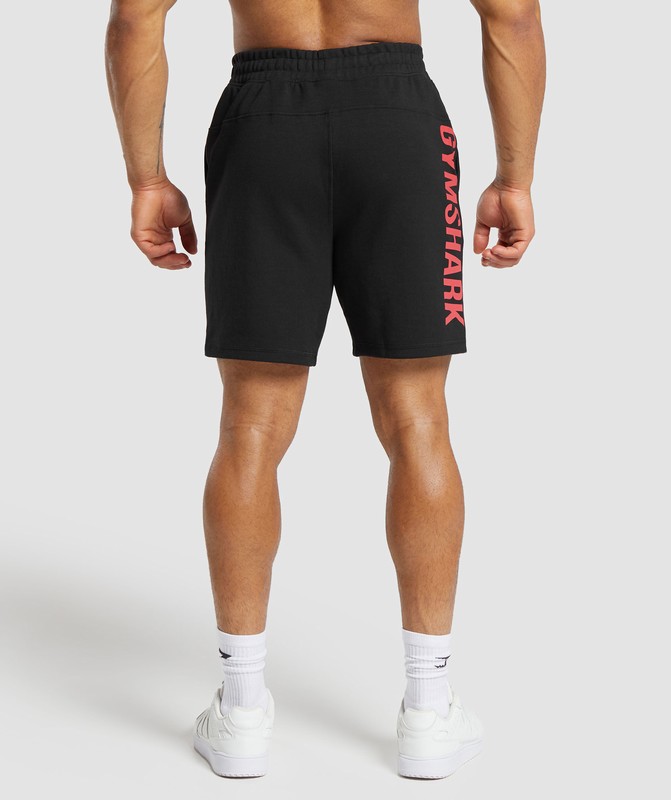 Gymshark Impact Shorts Korte Broek Heren Zwart Rood | UXVG91238