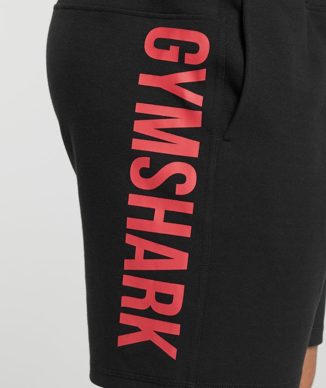 Gymshark Impact Shorts Korte Broek Heren Zwart Rood | UXVG91238