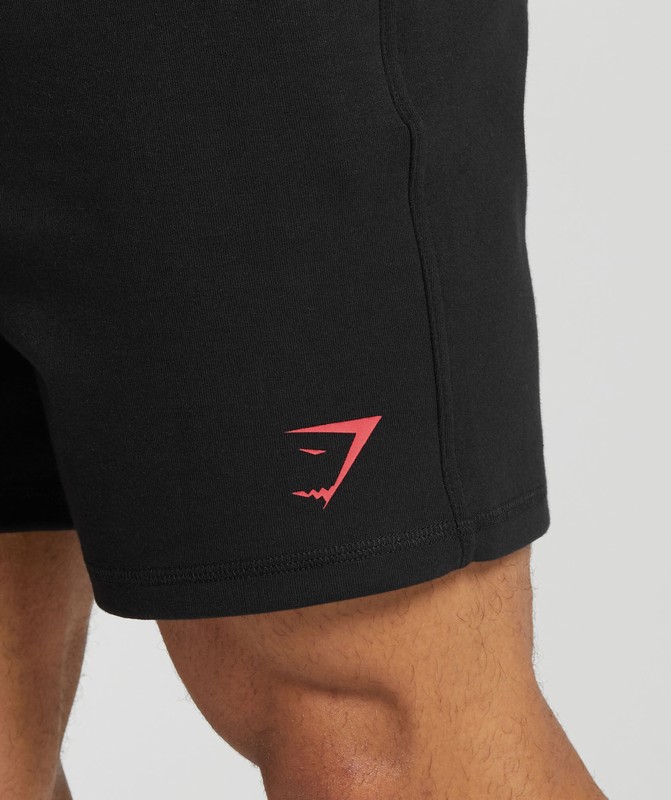 Gymshark Impact Shorts Korte Broek Heren Zwart Rood | UXVG91238