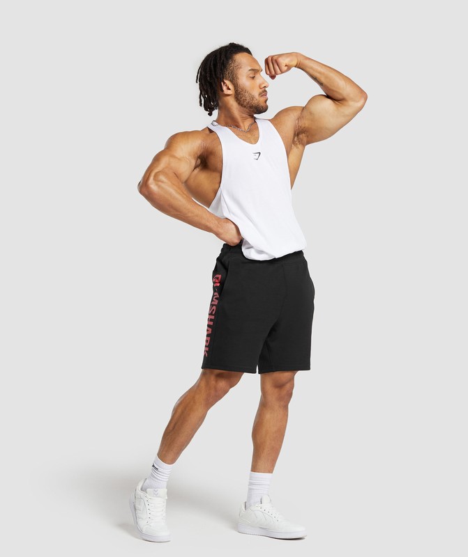 Gymshark Impact Shorts Korte Broek Heren Zwart Rood | UXVG91238