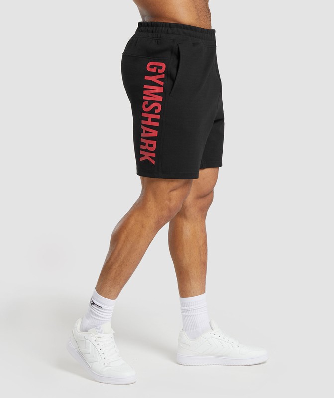 Gymshark Impact Shorts Korte Broek Heren Zwart Rood | UXVG91238