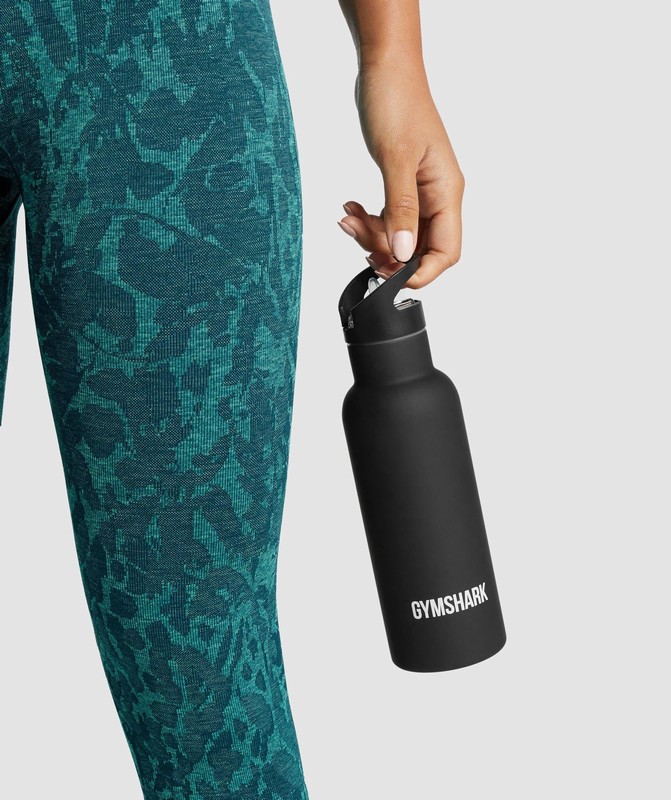 Gymshark Insulated Straw Flask Straw Cup Heren Zwart | DJUS56748