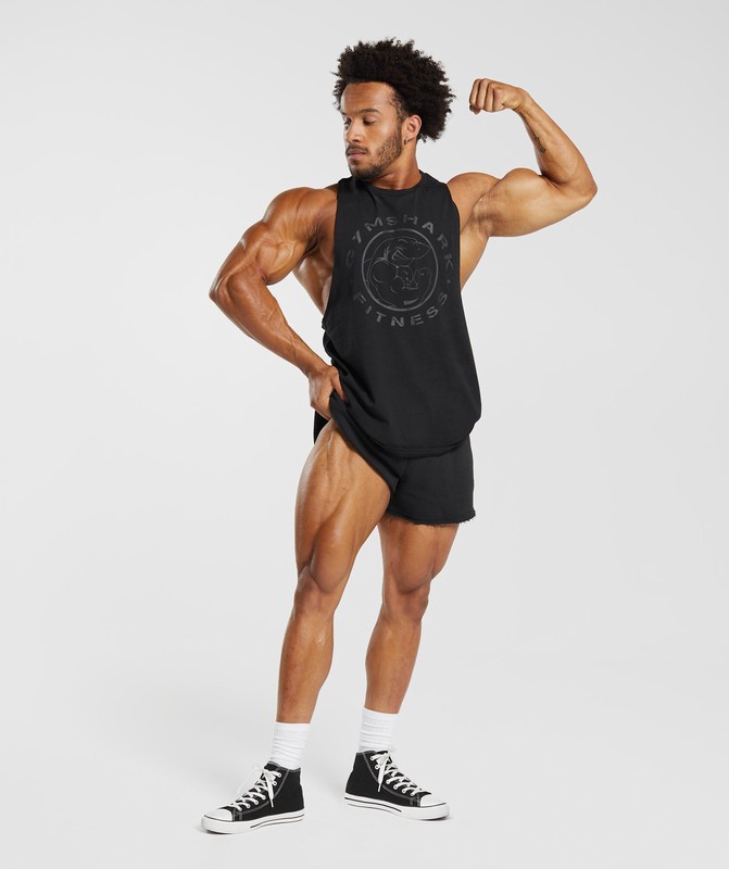 Gymshark Legacy 4" Shorts Korte Broek Heren Zwart | OWZX94765