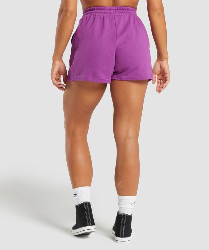 Gymshark Legacy Cotton Shorts Korte Broek Dames Paars | TMVS95826