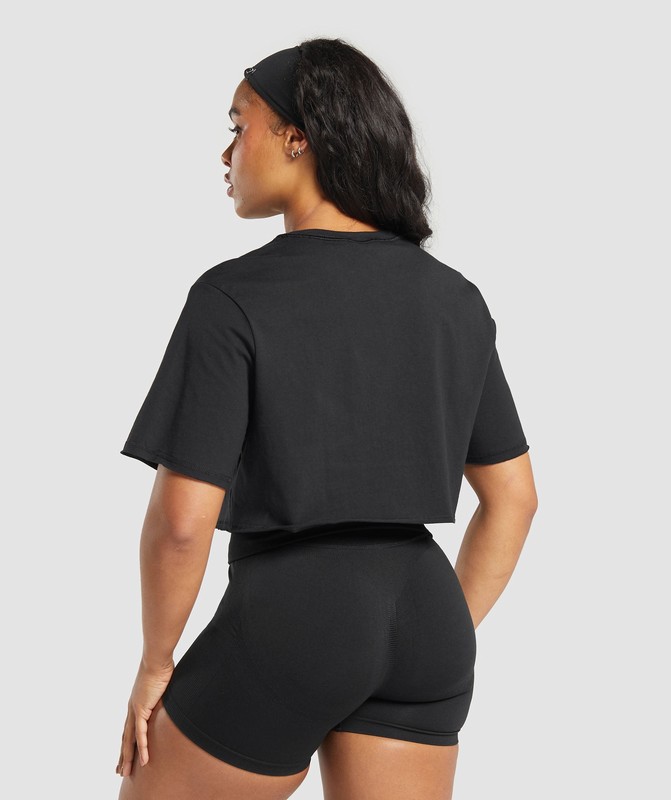 Gymshark Legacy Crop Top Crop Top Dames Zwart | AIDV97184