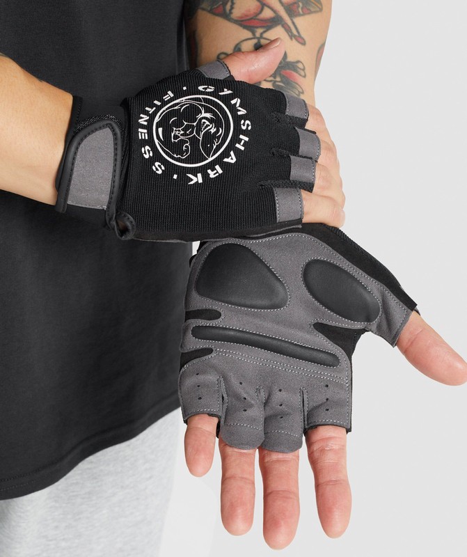 Gymshark Legacy Lifting Gloves Handschoenen Heren Zwart | NOSQ50431