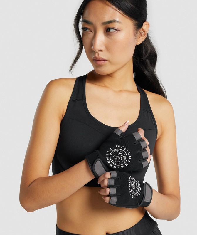 Gymshark Legacy Lifting Gloves Handschoenen Heren Zwart | NOSQ50431