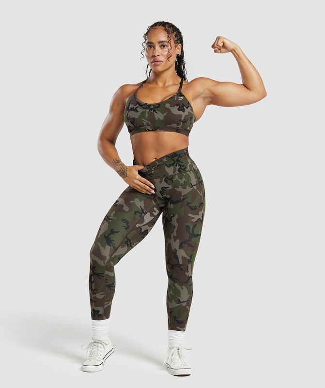 Gymshark Legacy Printed Legging Leggings Dames Bruin | DZFG68015