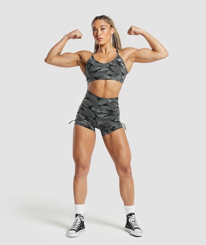 Gymshark Legacy Printed Shorts Korte Broek Dames Grijs | BVMA51280