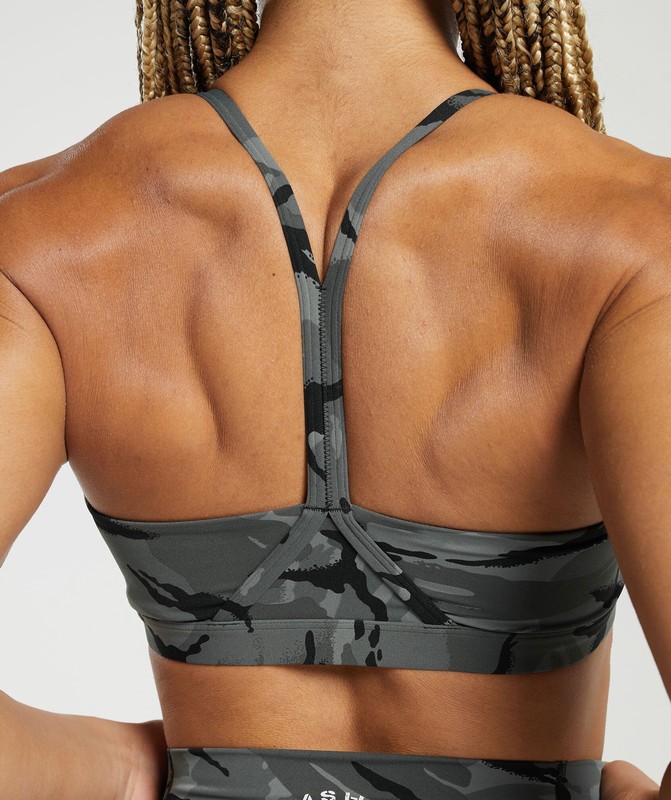 Gymshark Legacy Printed Sports Bra Sport BH Dames Grijs | OGVF12680