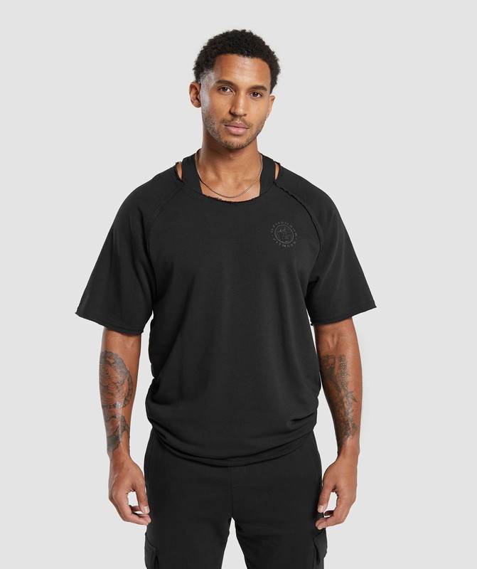 Gymshark Legacy Rag Top Top Heren Zwart | OPEB82731