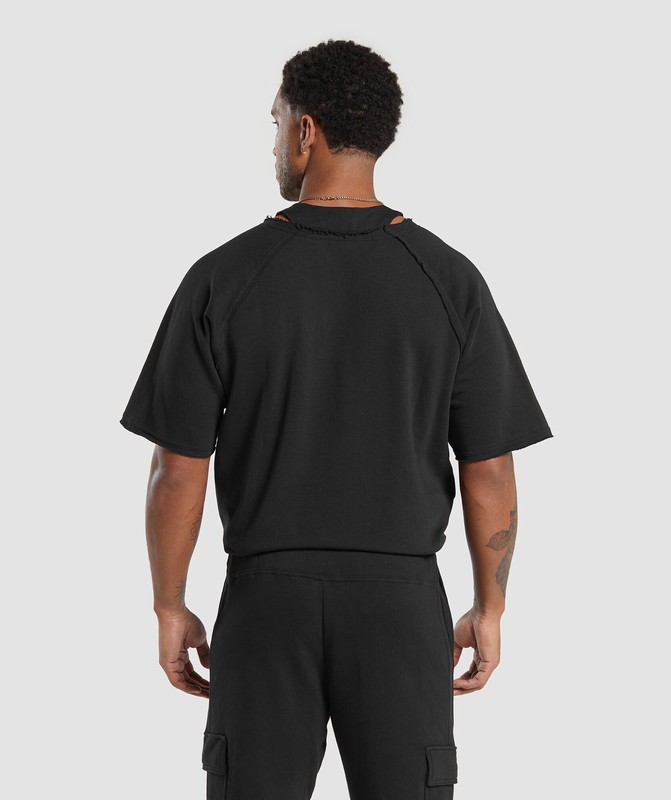 Gymshark Legacy Rag Top Top Heren Zwart | OPEB82731