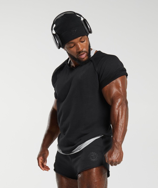 Gymshark Legacy Rag Top Top Heren Zwart | OPEB82731