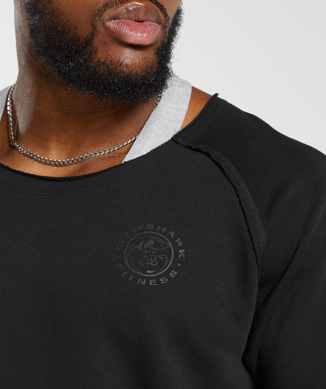 Gymshark Legacy Rag Top Top Heren Zwart | OPEB82731
