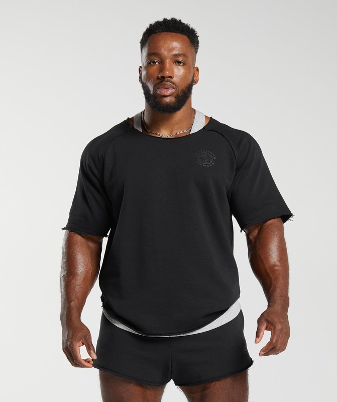 Gymshark Legacy Rag Top Top Heren Zwart | OPEB82731