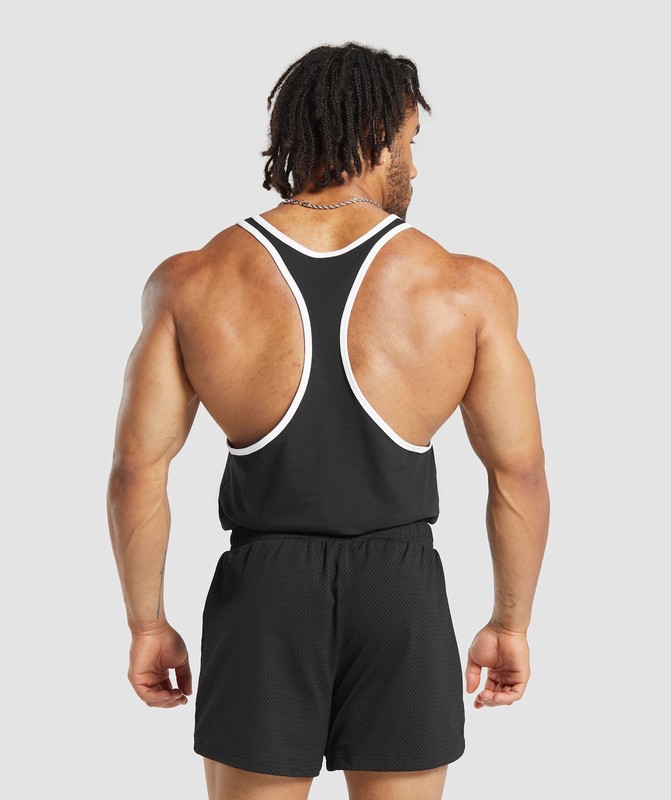 Gymshark Legacy Ringer Stringer Stringer Heren Zwart Wit | KWYB36985