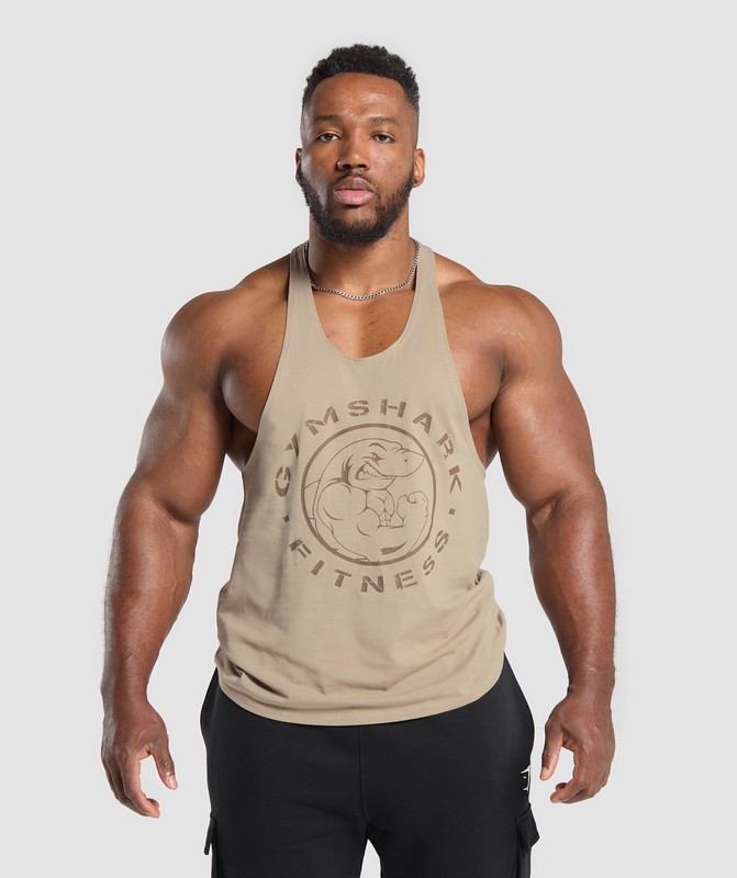 Gymshark Legacy Stringer Stringer Heren Bruin | OEPN07963