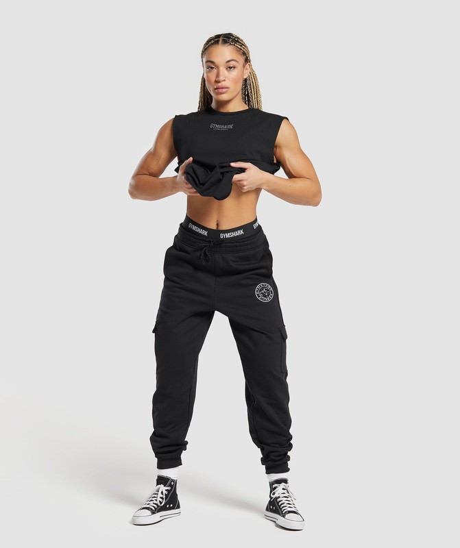 Gymshark Legacy Summer Tank Tanktop Dames Zwart | YRSP18034