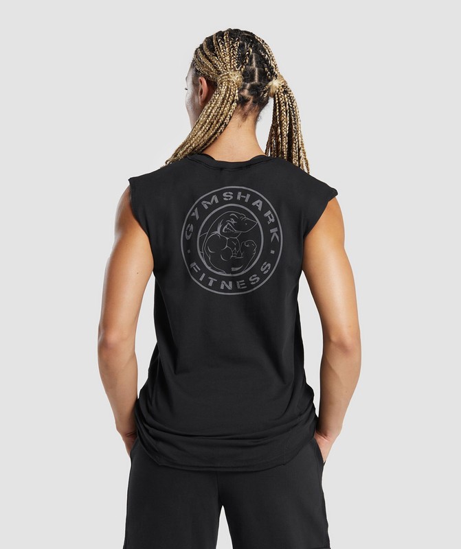 Gymshark Legacy Summer Tank Tanktop Dames Zwart | YRSP18034