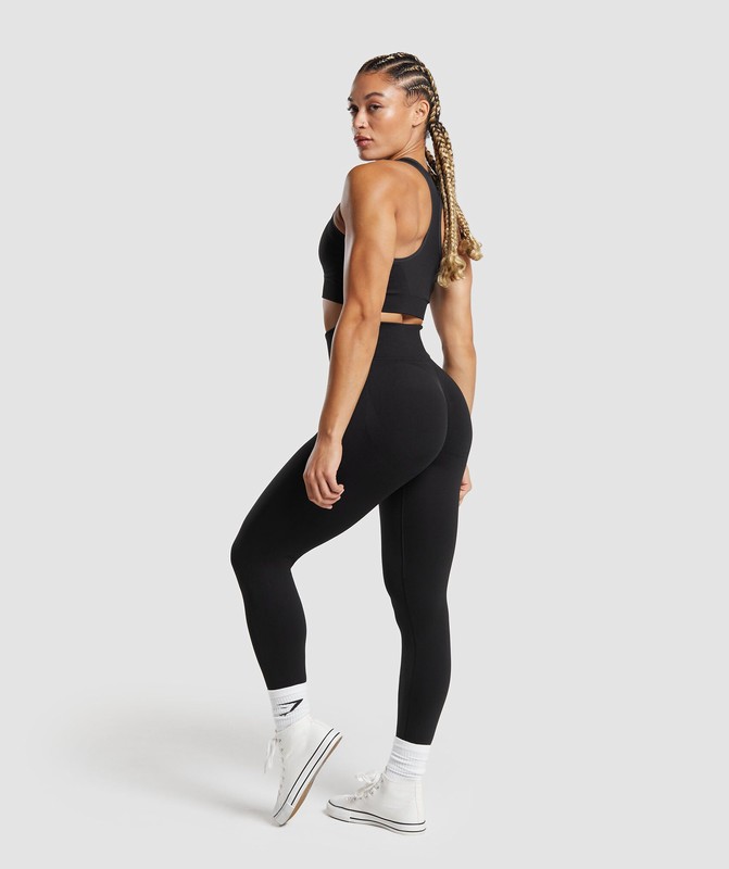 Gymshark Lift Contour Seamless Leggings Leggings Dames Zwart Zwart | ZTYK21036