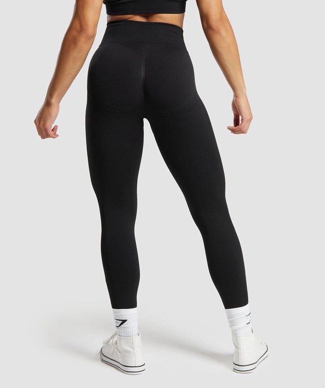 Gymshark Lift Contour Seamless Leggings Leggings Dames Zwart Zwart | ZTYK21036
