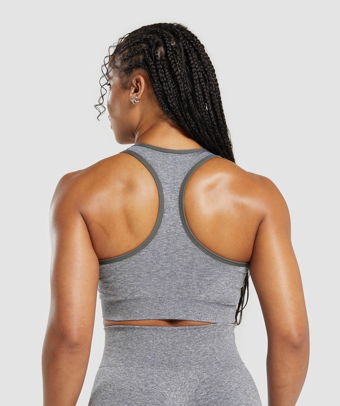 Gymshark Lift Contour Seamless Sports Bra Sport BH Dames Grijs Wit | XOEL52374