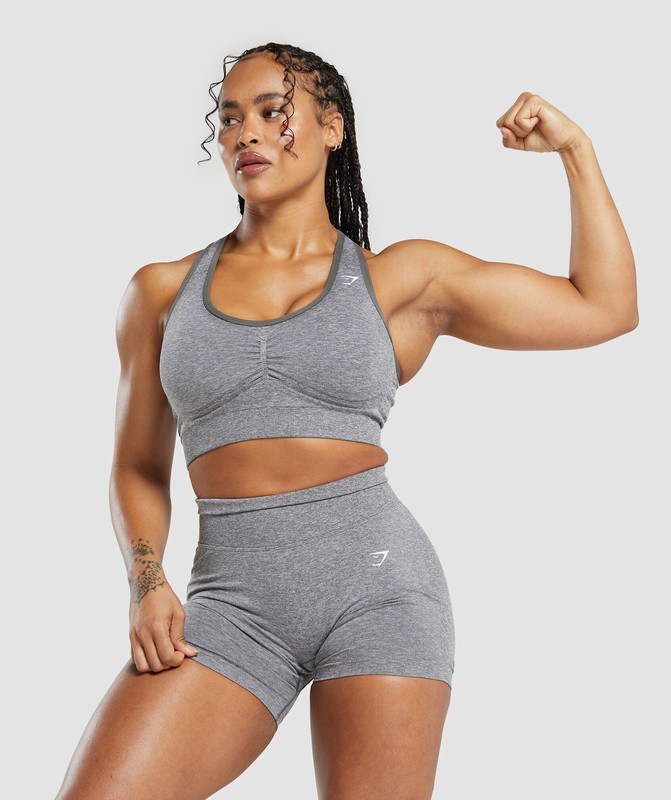 Gymshark Lift Contour Seamless Sports Bra Sport BH Dames Grijs Wit | XOEL52374