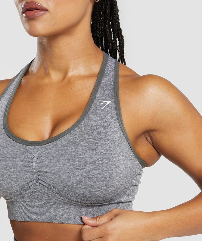 Gymshark Lift Contour Seamless Sports Bra Sport BH Dames Grijs Wit | XOEL52374