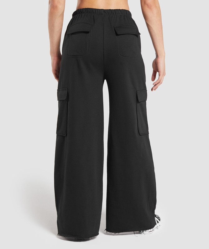 Gymshark Lifting Cargo Cotton Pants Broek Dames Zwart | UOEN48069