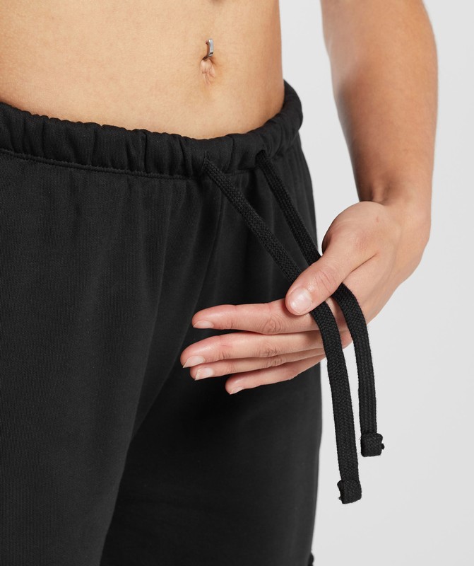Gymshark Lifting Cargo Cotton Pants Broek Dames Zwart | UOEN48069