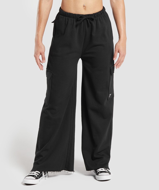 Gymshark Lifting Cargo Cotton Pants Broek Dames Zwart | UOEN48069