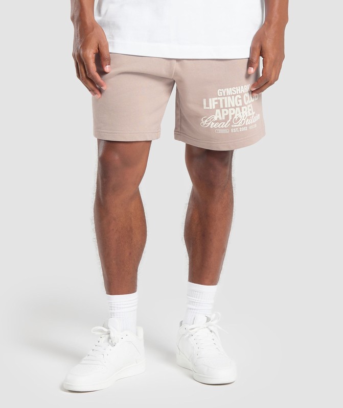 Gymshark Lifting Club Apparel Graphic Shorts Korte Broek Heren Roze | HWUK20856