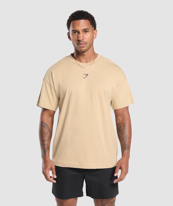Gymshark Lifting Club Apparel Graphic T-Shirt T-Shirt Heren Beige | ZRSH35846