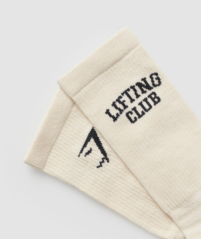 Gymshark Lifting Club Graphic Crew Sock Single Sokken Dames Wit | TJWL19236