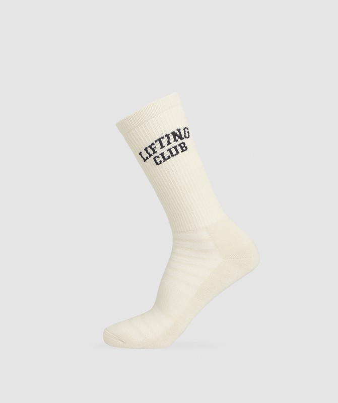 Gymshark Lifting Club Graphic Crew Sock Single Sokken Dames Wit | TJWL19236