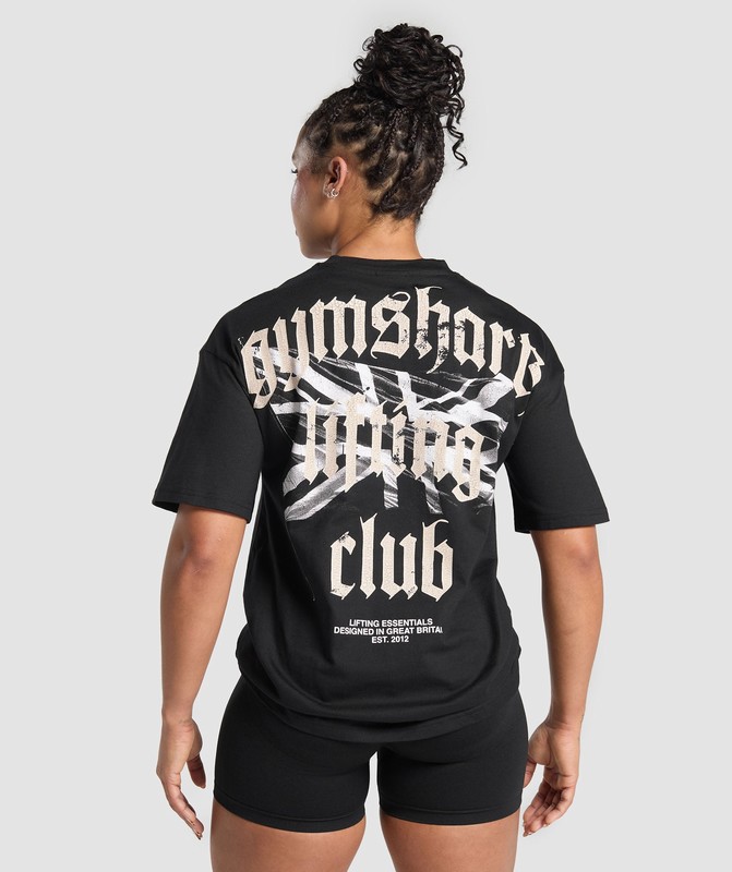 Gymshark Lifting Club Graphic T-Shirt T-Shirt Dames Zwart | SCVE72416