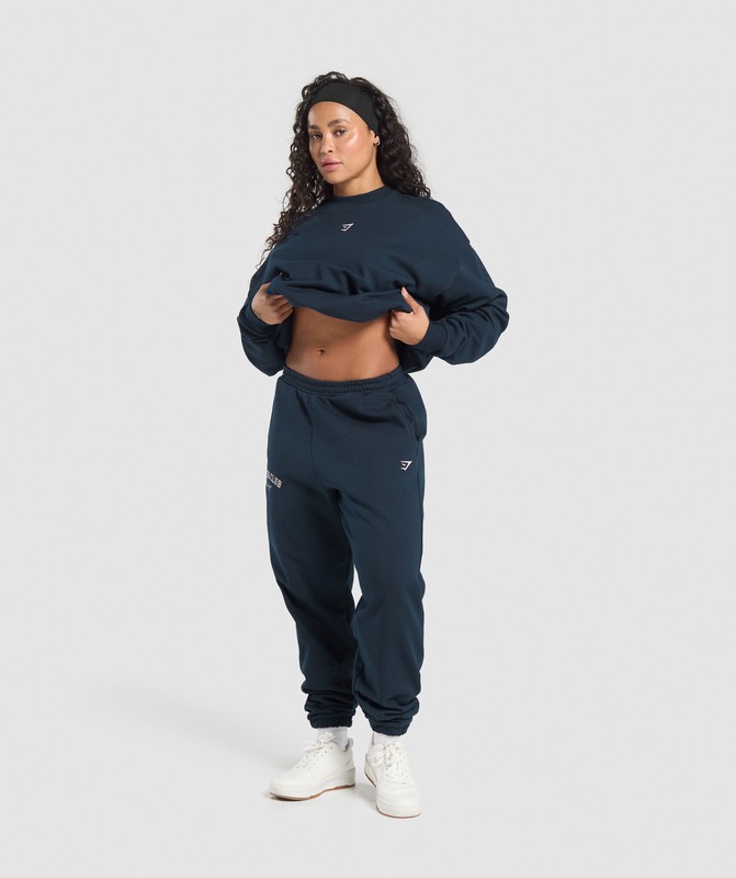 Gymshark Lifting Club Oversized Jogger Joggingbroek Dames Donkerblauw | QXRC09728