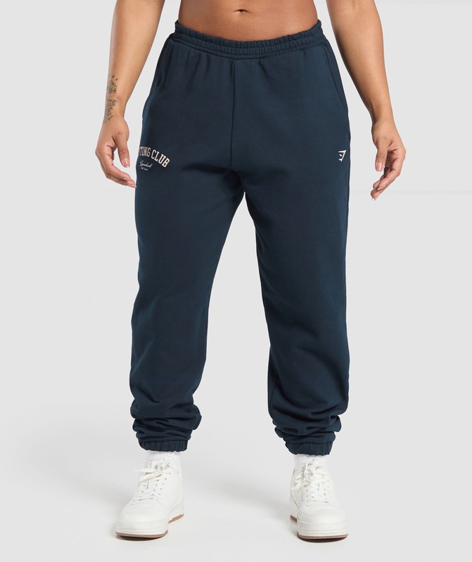 Gymshark Lifting Club Oversized Jogger Joggingbroek Dames Donkerblauw | QXRC09728