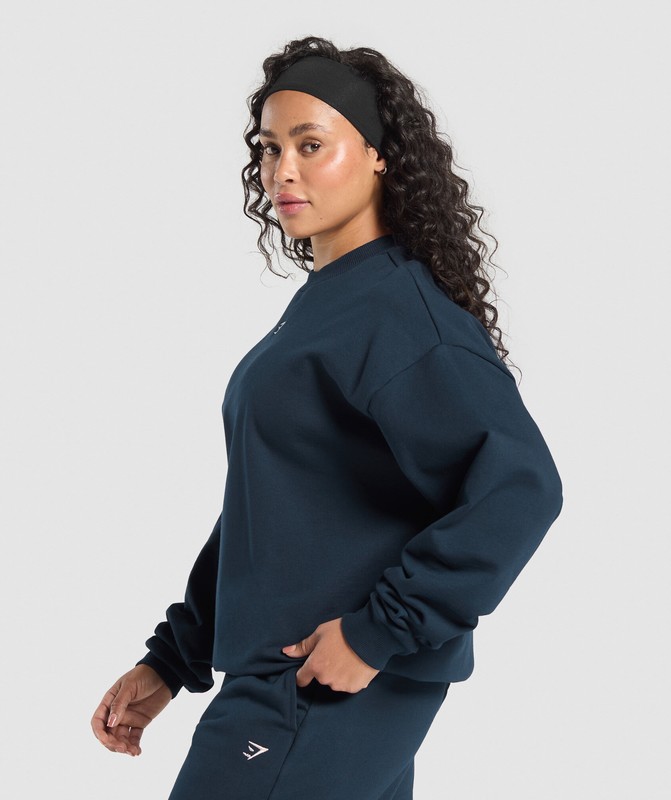 Gymshark Lifting Club Oversized Sweatshirt Sweatshirts Dames Donkerblauw | LXZI73401