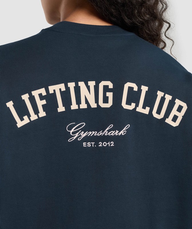 Gymshark Lifting Club Oversized Sweatshirt Sweatshirts Dames Donkerblauw | LXZI73401