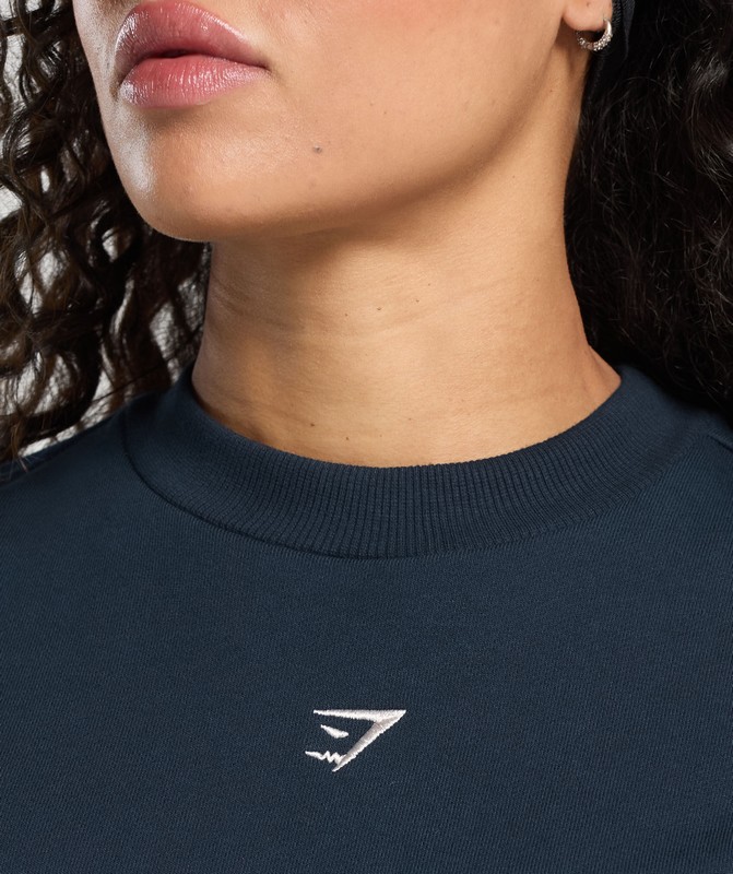 Gymshark Lifting Club Oversized Sweatshirt Sweatshirts Dames Donkerblauw | LXZI73401