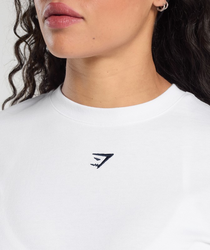 Gymshark Lifting Club Oversized T-Shirt T-Shirt Dames Wit | OAJS21469